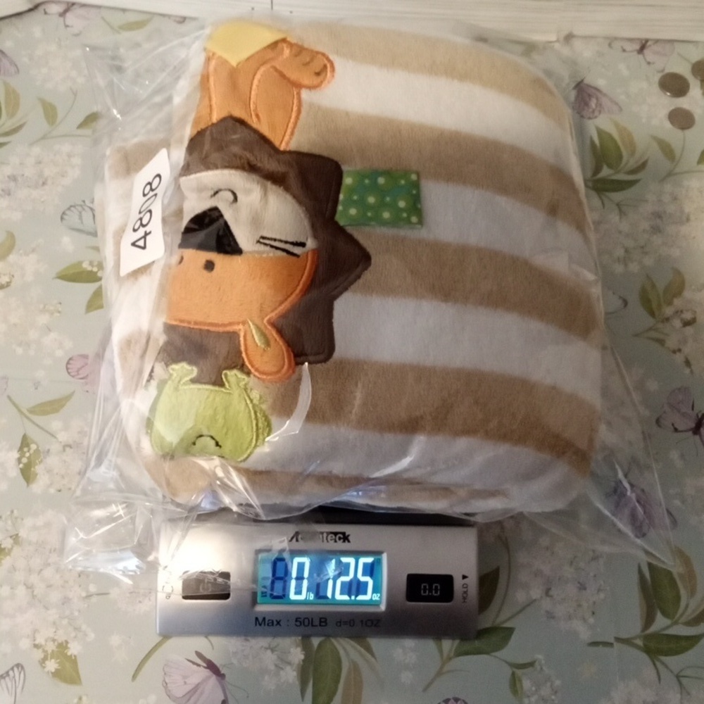 Taggies Baby Blanket Brown Tan Stripe Lion Frog Security Lovey Ribbons - Picture 8 of 8